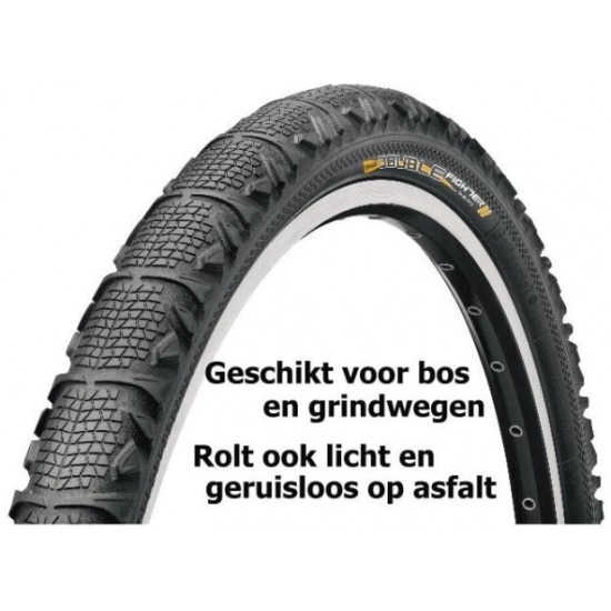 Continental Bub 26x1.90 refl conti double fighter ii zw Zwart