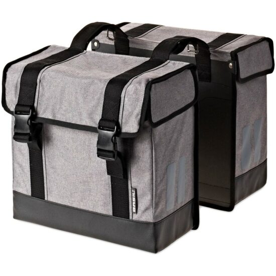 Basil Tas dubb Bas Route grey melee 45ltr 38x33x18 17524 GRIJS