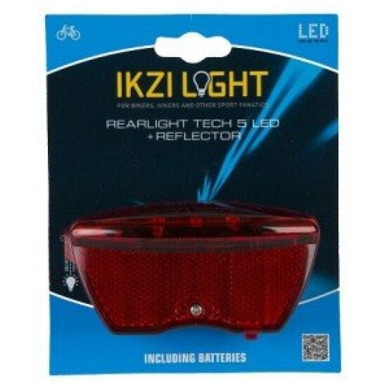 Ikzi Achterlicht/reflector batt 5led Big Five aan/uit 1440500 kaart - Afbeelding 2