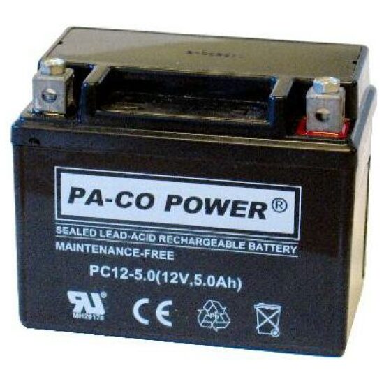 Pa-co Power Accu 12V 5AH sealed Pa-Co ond.vrij 112X70X85