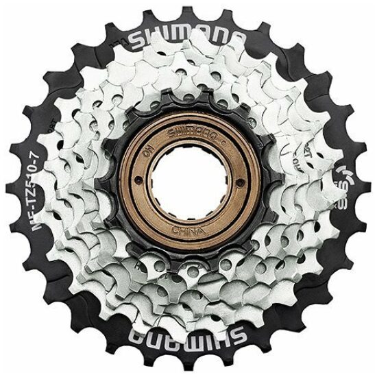 Shimano 7v Freewheel 7V 14/28T Shim MFTZ510 14,16,18,20,22,24,28T Zilver/Zwart