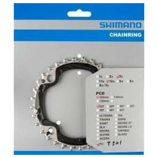 Shimano 10v Kettingblad 32T/104 Shim 10V AE FC-M610 Deore (44/32/24T) Y1NL98010 BLACK