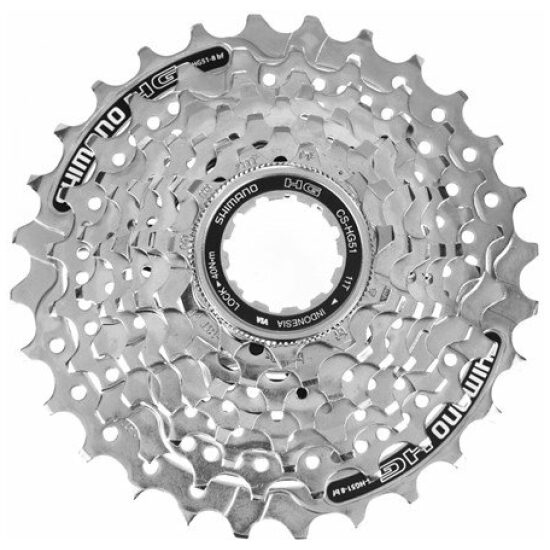 Shimano 8v Cassette 8V 11/28T Shim CS-HG51 11,13,15,17,19,21,24,28T BF Alivio Zilver