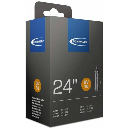 Schwalbe Binnenband 24 Schw DV10 NL-ventiel 24x1.50/2.40 Zwart - Afbeelding 3