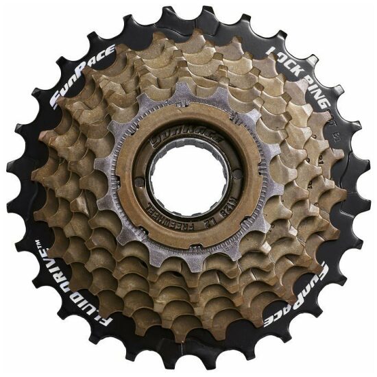 Sunrace 6v Freewheel 6V 14/28T Sunr MFM2A chr/zw 14,16,18,21,24,28T Chroom/Zwart