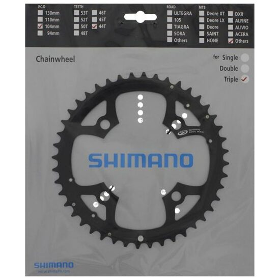 Shimano Kett.wiel Shim 44T/104 4-arm 9V FC-M540 Deore zilver Y1FM98060 SILVER