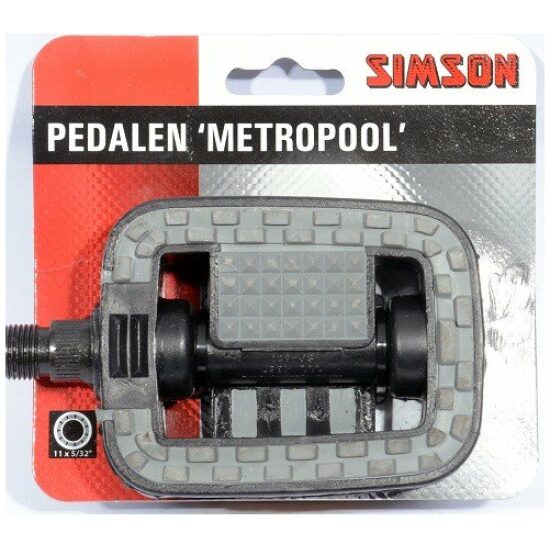 Simson Pedalen Metropool antislip zwart/grijs 021917