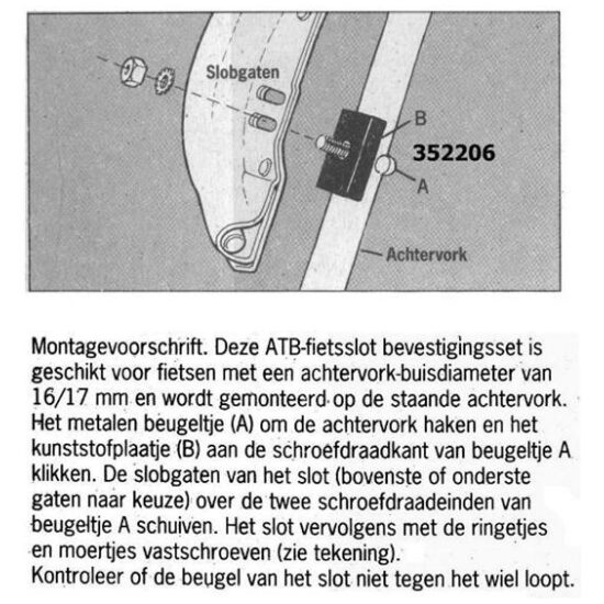 Axa SLOTD BEVESTIGINGSSET ATB Zwart