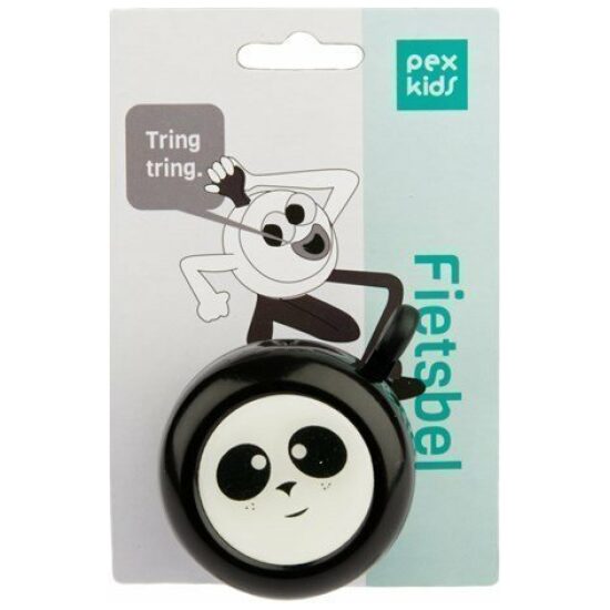 Pex Fietsbel kind kids Panda/wit Zwart