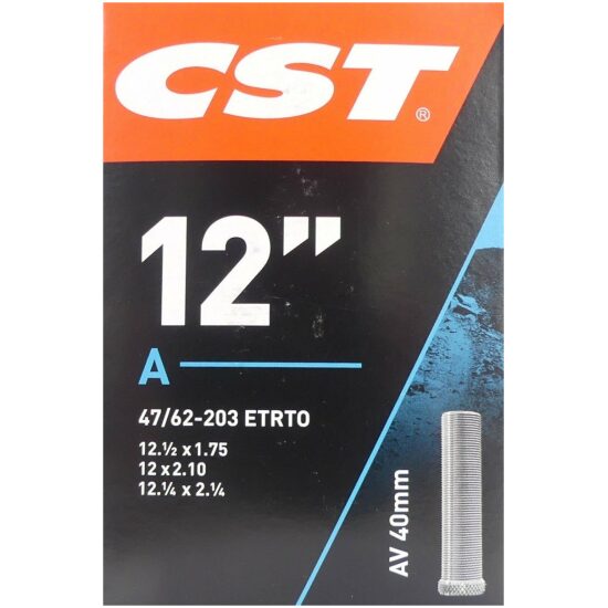 Cst Binnenband 12" AV40 Autoventiel recht 47/62-203 121/2x21/4 12x2.10 12x1/2x1.75 Zwart