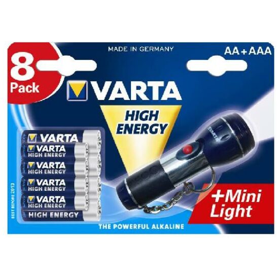 Varta BATT BLISTER 8 PACK MET LED LAMP