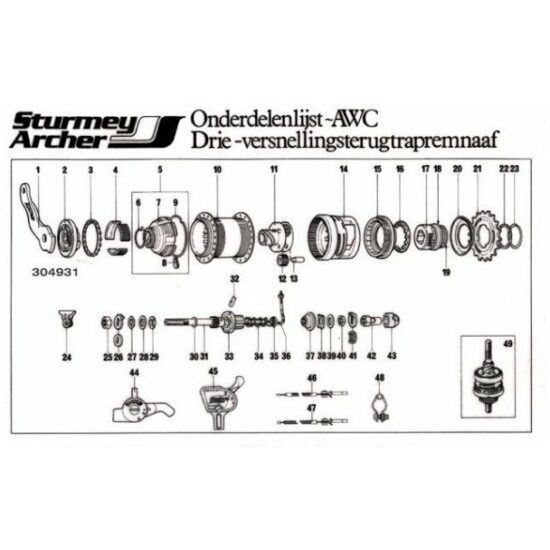 Sturmey Archer AWC Zilver