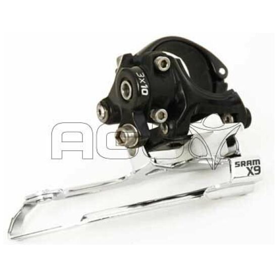 Sram DERAILLEUR V X9 10V 3X10 LAAG TOP 31.8/34.9 ZWART