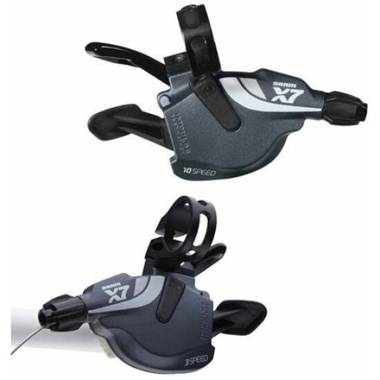 Sram VERSTELLERSET X7 TRIGGER 10V 3X10 GREY ZWART