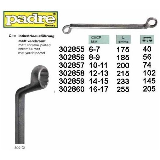 Padre GRS RINGSLEUTEL 10-11MM 802