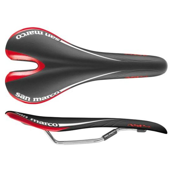 Selle San Marco ZADEL SM ASPIDE RACING RED ZW/RO ZWART/ROOD