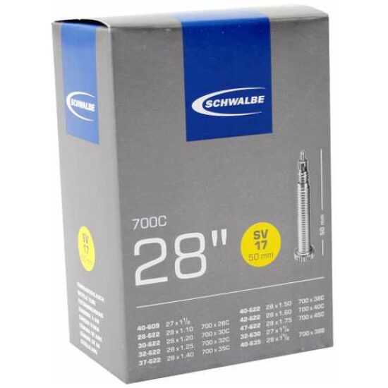 Schwalbe Binnenband 28 Schw SV17/50mm Fransventiel 28/47-622/635 Zwart