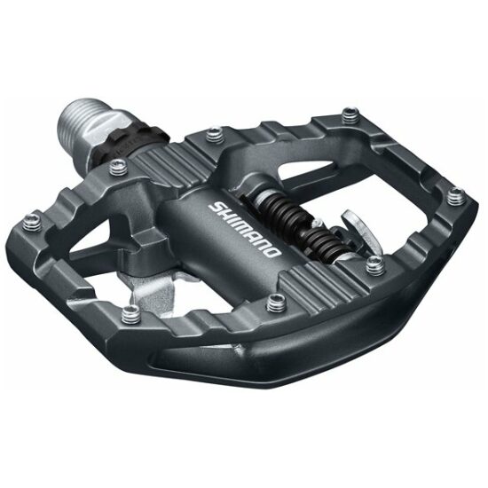 Shimano Pedalen SPD Shim PDEH500 d.grijs combi m/plaatjes SMSH56 zilver DONKER GRIJS