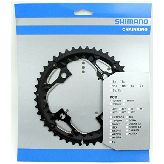 Shimano 10v Kettingblad 44T/104 Shim 10V FC-T781 XT (AE) 44-32-22T Y1MP98030 BLACK