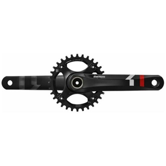 Sram Crank r+l x1 32tds gxp 175mm rood incl cups Zwart