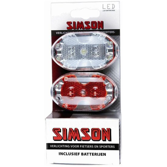 Simson Lampset batt 5-Led Duo Ledje wit/rood 020757 Wit / Rood - Afbeelding 3