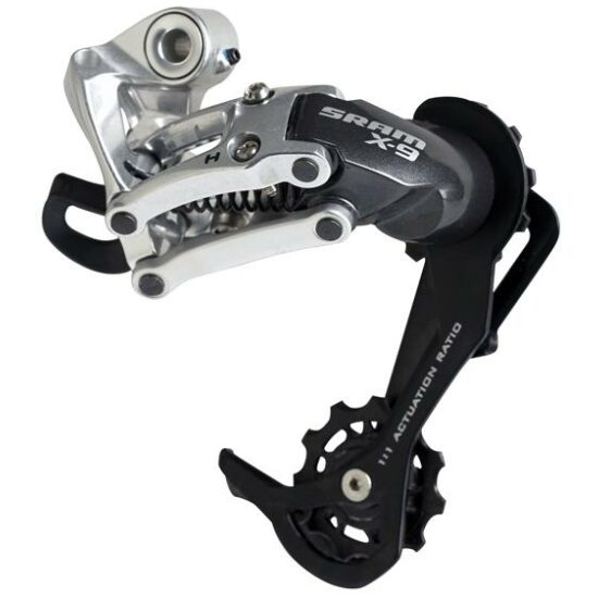 Sram DERAILLEUR A X9 8/9V MEDIUM CAGE ZILVER