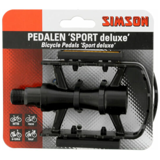 Simson Pedalen Sport deluxe aluminium zwart/grijs 021924 Zilver - Afbeelding 2