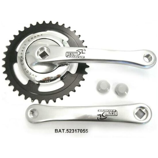 Batavus Crankstel 38T/170 Bat Compact alu-polish 0mm 704724 52317055 Zilver/Zwart