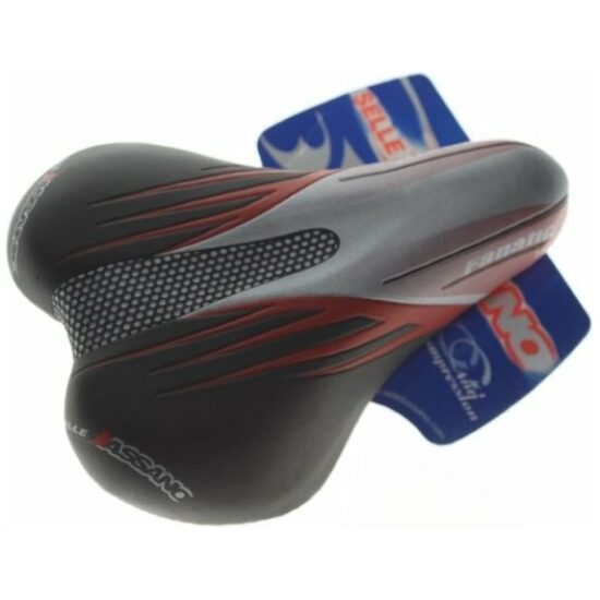 Selle Bassano Zadel kind 12/16 SB Fanatic rood/grijs/zwart