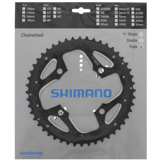 Shimano Kett.wiel Shim 48T/104 LX FC-T671 zwart tbv kett.rand Y1NJ98120