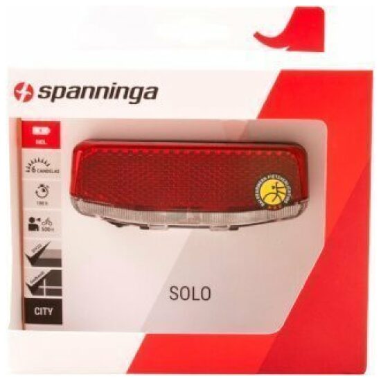 Spanninga Achterlicht/refl batt Spann Solo XB 1Led I/O 50/80mm Zwart