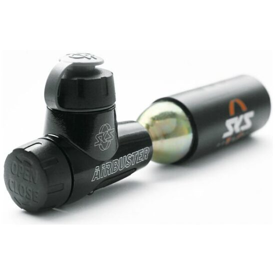 Sks Pomp mini CO2 Airbuster incl.16g patroon en framehouder 11105 Zwart