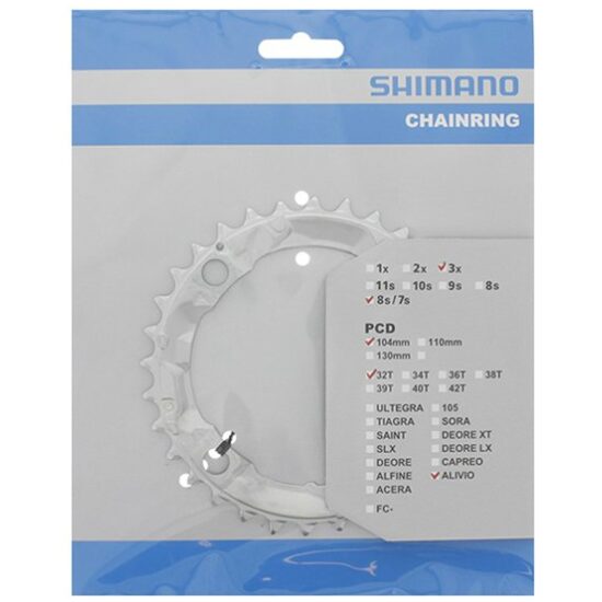 Shimano Kettingblad 32T/104 Shim 7/8V FC-M415 Y1GM98020 Zilver