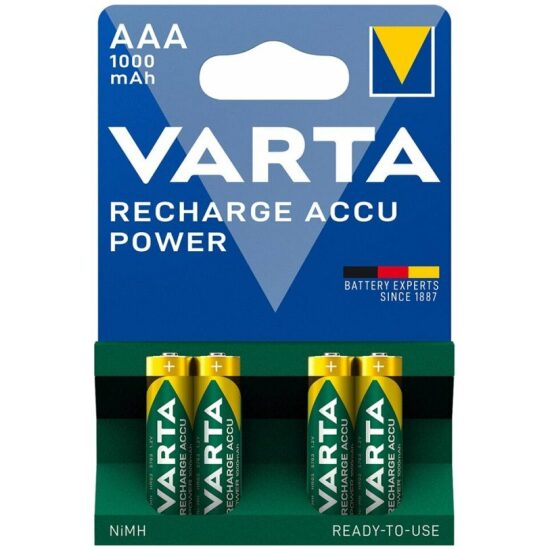 Varta Batterij AAA R03 oplaadbaar 1000mAh p/4 MULTICOLOR