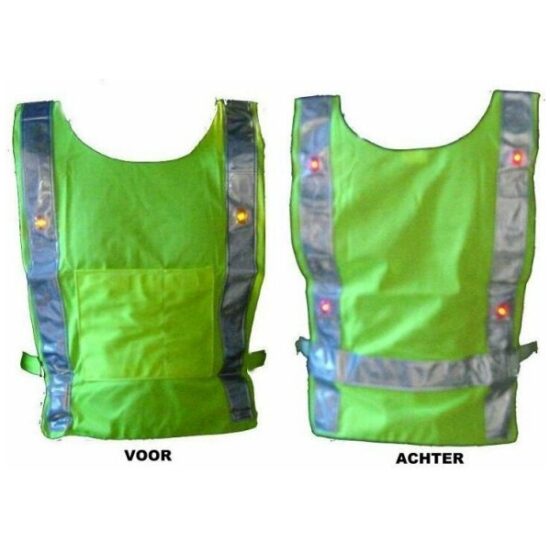 Merkloos REFLECTIE VEST MET LED VERLICHTING GEEL