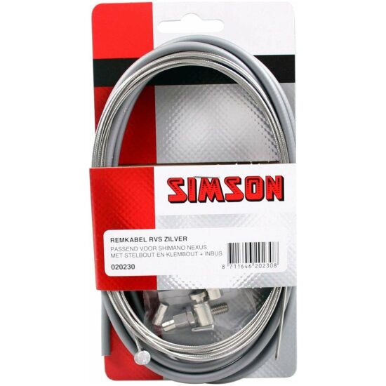 Simson Remkabel Shim Nexus Rollerbrake o/m rvs m/stel-, klembout, inbussleutel 00 Zilver - Afbeelding 3