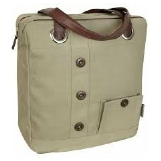 Fast Rider Tas pakaf Shopper FR 201127 Living Life Button beige canvas 17.5ltr 40x38x12