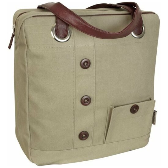 Fast Rider Tas pakaf Shopper FR 201127 Living Life Button beige canvas 17.5ltr 40x38x12 - Afbeelding 2