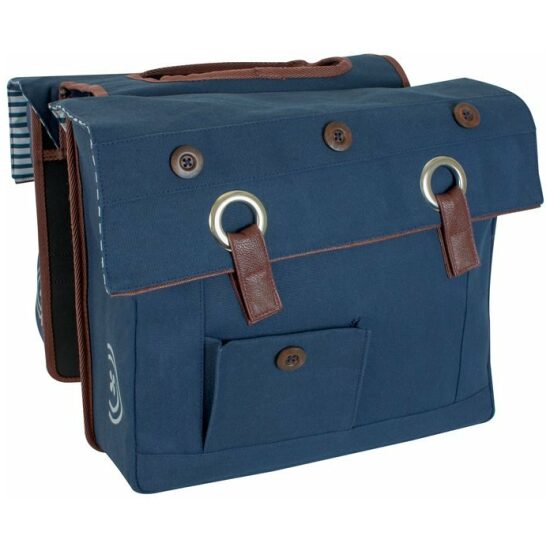 Fast Rider Tas dubbel FR 201105 Living Life Button/bruin canvas 30ltr gevormd 32x39x13 (2x) Blauw - Afbeelding 2