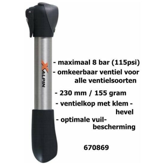 Sks Pomp mini X-Alpin alu-zilver 6Bar 10035 Zilver / Zwart