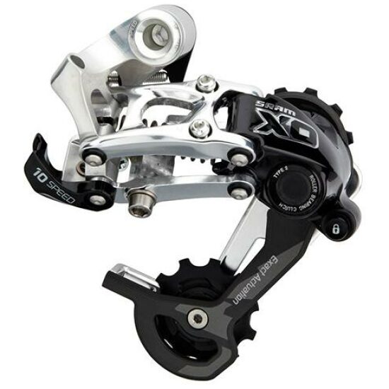 Sram DERAILLEUR A X0 TYPE2 10V MEDIUM CAGE SILVER ZWART