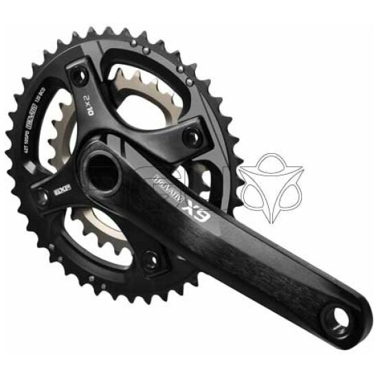 Sram CRANKSTEL X9 GXP 10V 170 28/42 GREY GRIJS