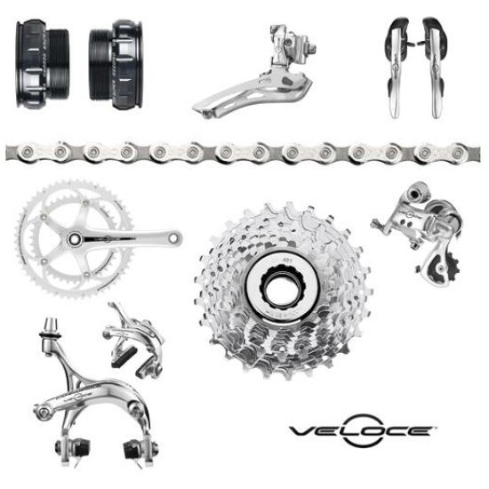 Campagnolo Groep / Aluminium Power-Torque Groep Set ZILVER