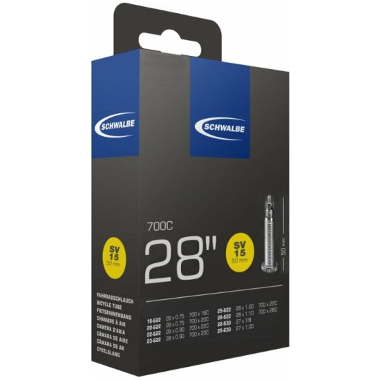 Schwalbe Binnenband 28 race Schw SV15/60mm Fransvent 18/28-622 FV 28x3/4-7/8-1.00-1.10 Zwart - Afbeelding 3